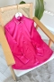 Yaka Taşlı Pembe Saten Tunik