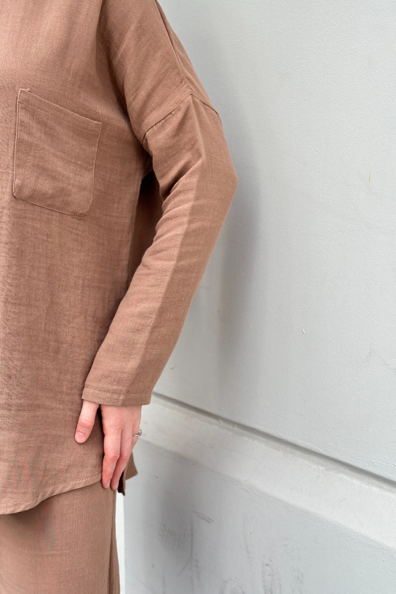 Müslin Kumaş Salaş Camel Takım