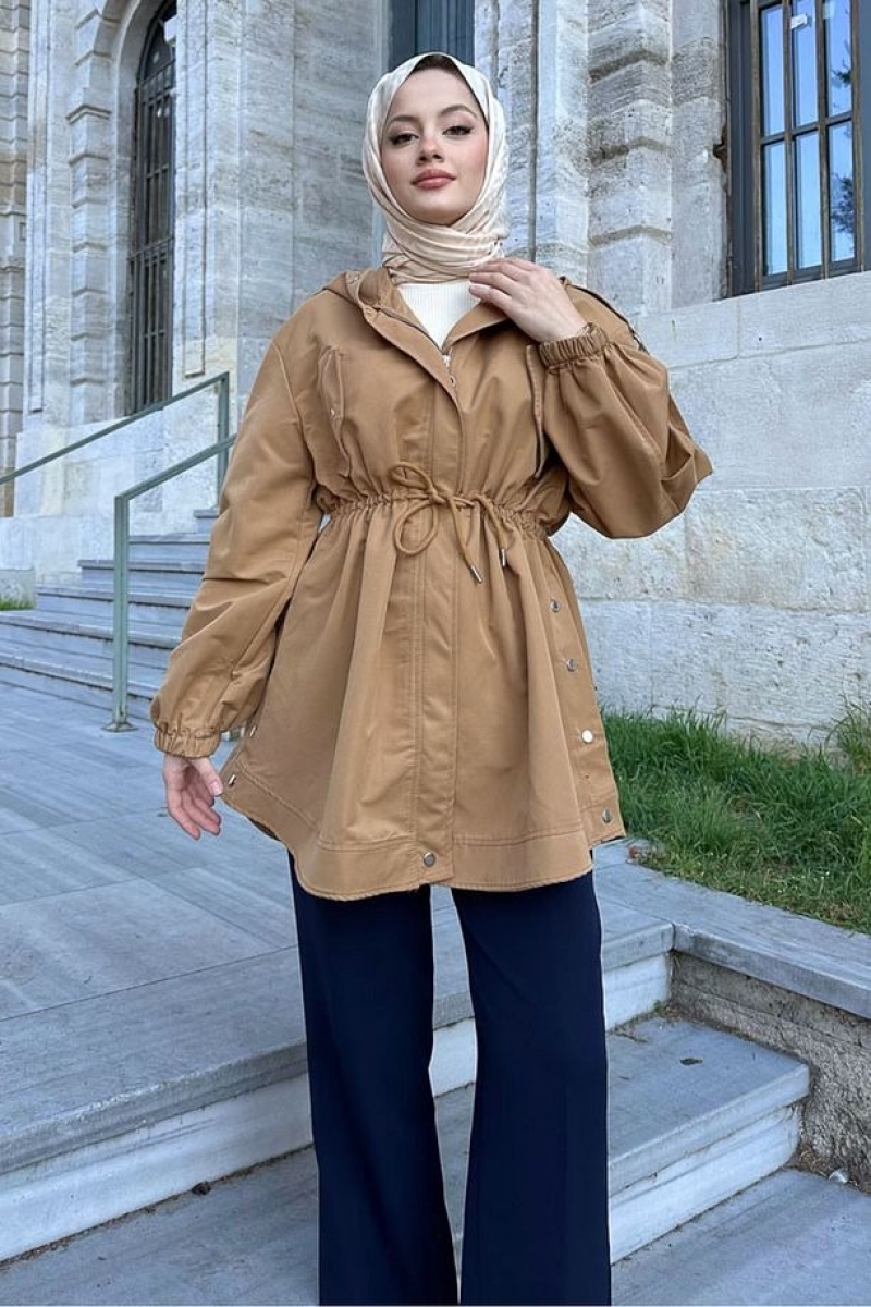 Kapüşonlu Camel Kap