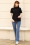 Balıkçı Yaka Siyah T-Shirt